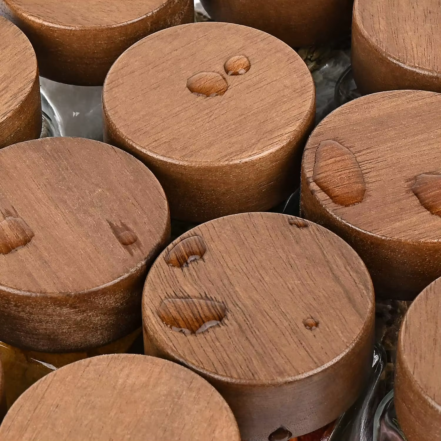 Pot d'assaisonnement en verre vanille avec couvercle de pot d'assaisonnement en bois massif, récipient d'assaisonnement étiqueté, récipient d'assaisonnement en verre vide scellé