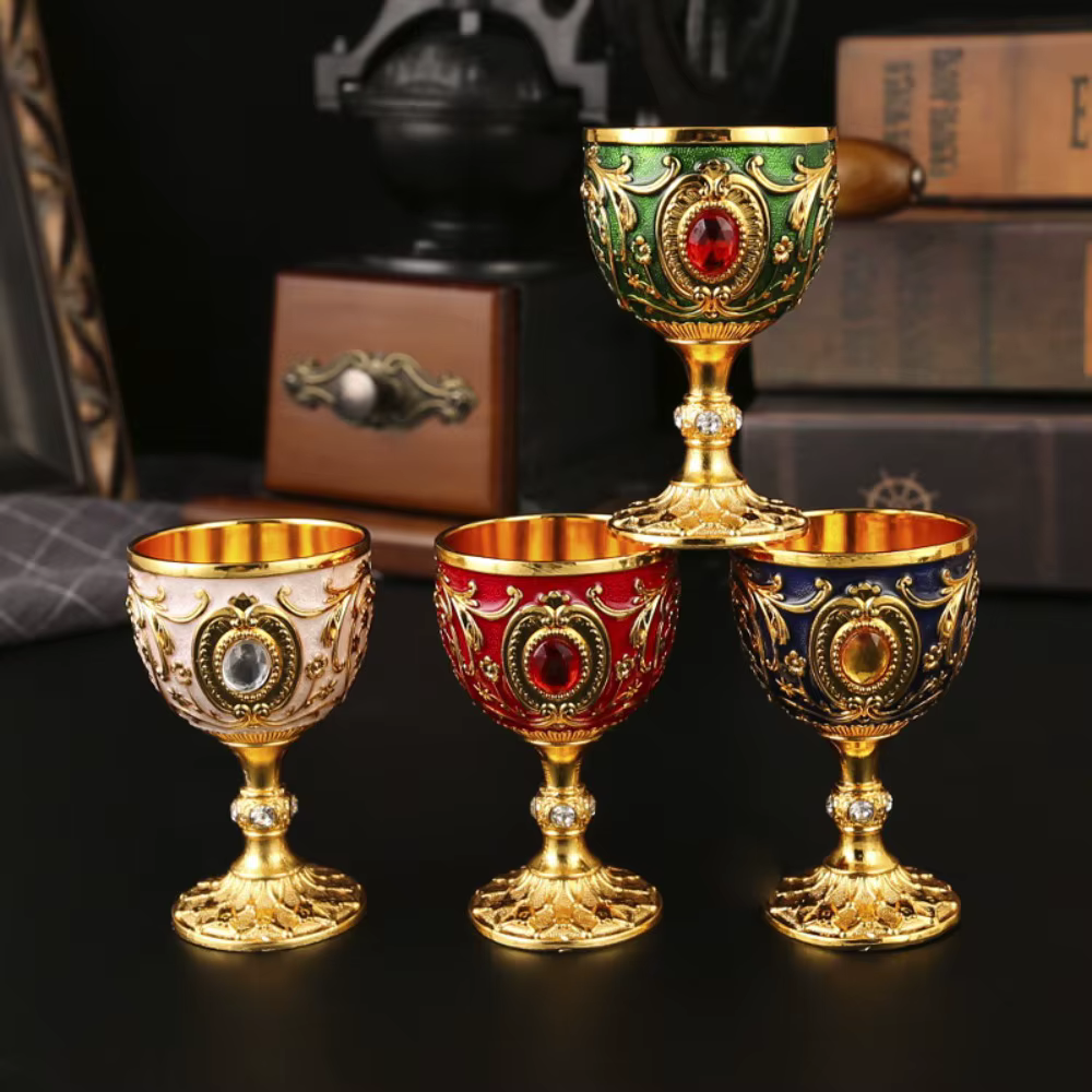 Tasse à vin en métal Vintage en relief