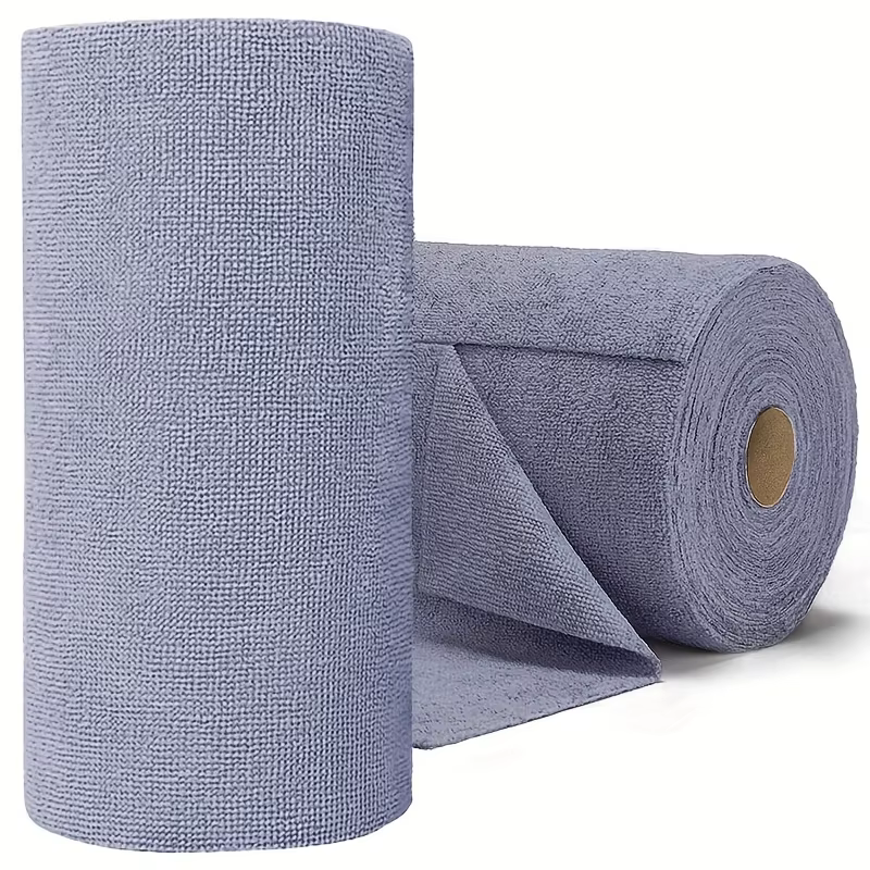 20 feuilles/rouleau de torchon en microfibre – chiffon de cuisine double face multifonctionnel
