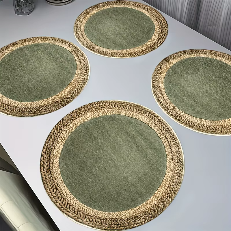 Lot de 4 sets de table ronds de style rustique