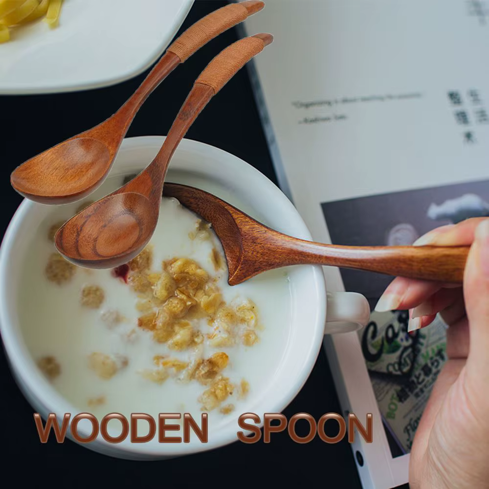 Cuillère en bois pour café et dessert, ustensile de cuisine, Cuillère à soupe