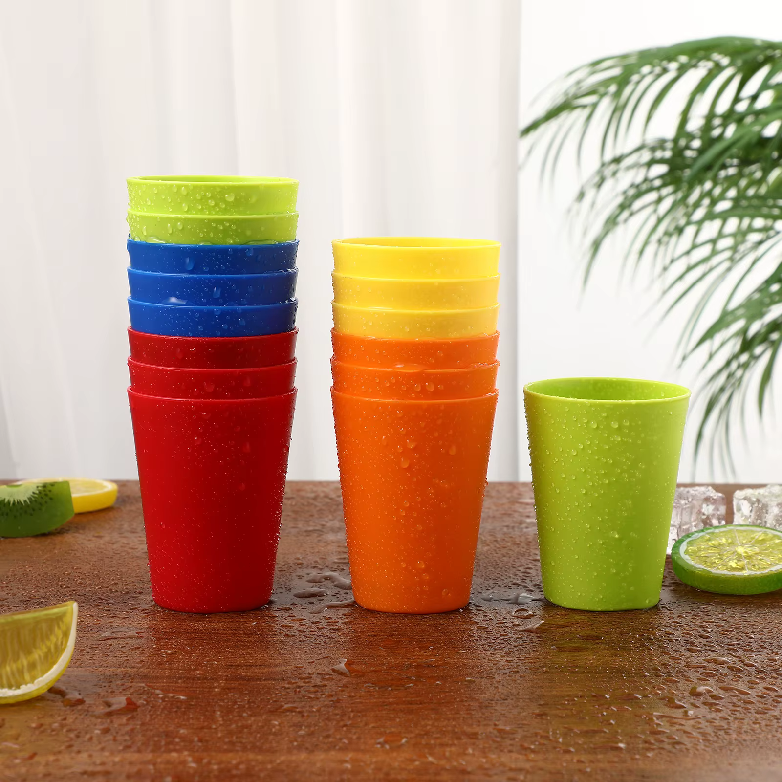 Paquet de 15 gobelets à boire en plastique incassables