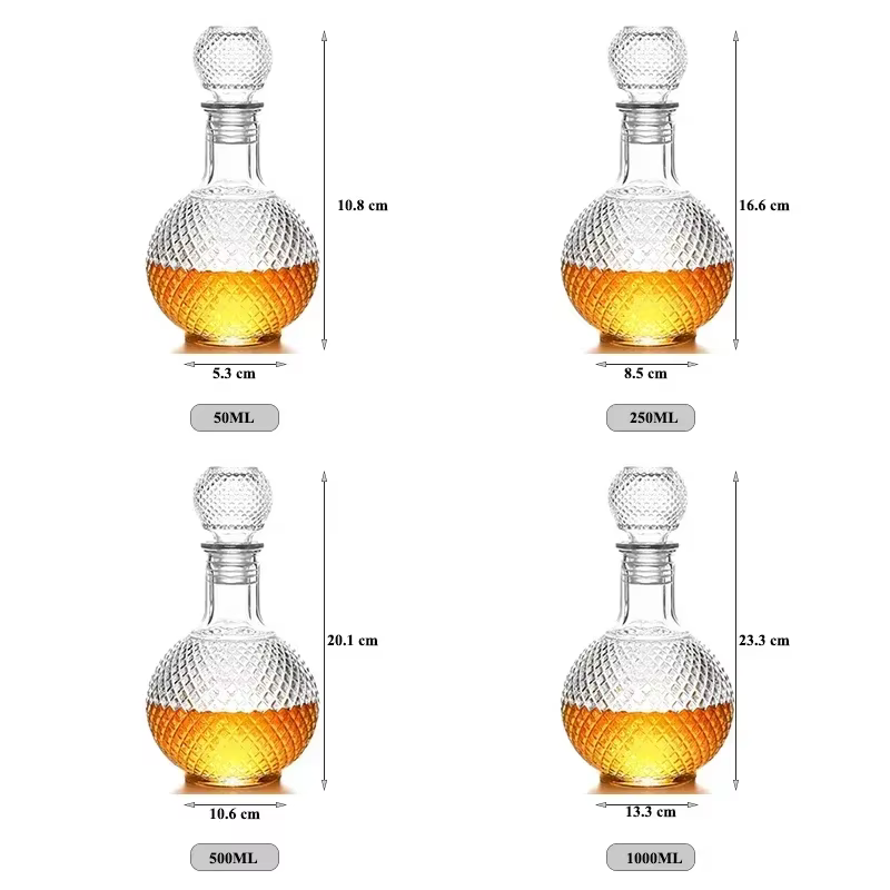 Carafe à liqueur en verre avec bouchon Globe hermétique
