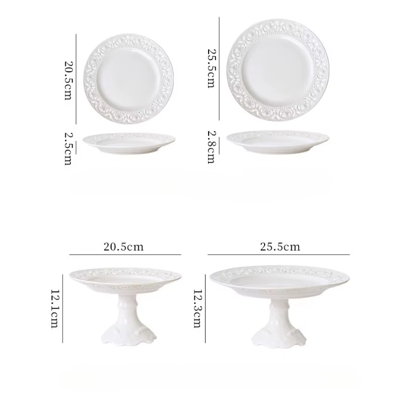 Assiette en céramique creuse gaufrée de style rétro français
