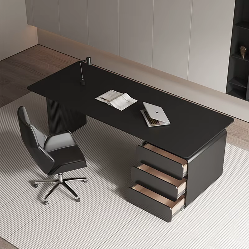 Bureau d'ordinateur moderne, de jeu, de réception et de travail, avec tiroir, de luxe, décoratif, mobilier de salon