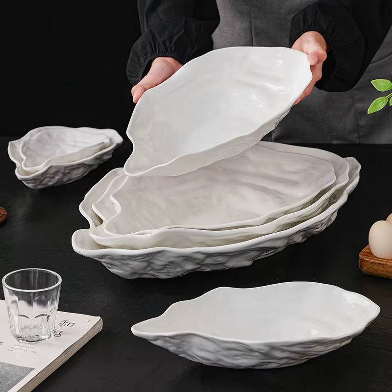 Assiette Sashimi en céramique créative en forme d'huître