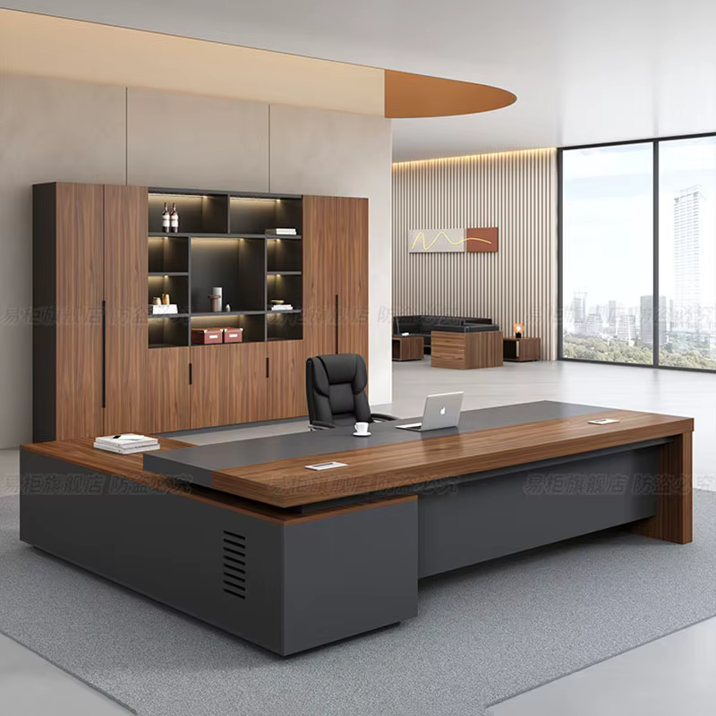 Bureau de direction grand format design vintage de luxe pour intérieur – Mobilier professionnel pour salon et bureau