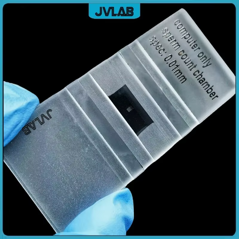 Chambre de Comptage de Spermes en Verre, Piscine de Comptage d'Animaux Humains avec Profondeur de Grille de 10 um (0.01mm)