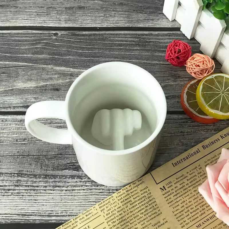 Tasse à Café Créative en Céramique avec Doigt du Milieu