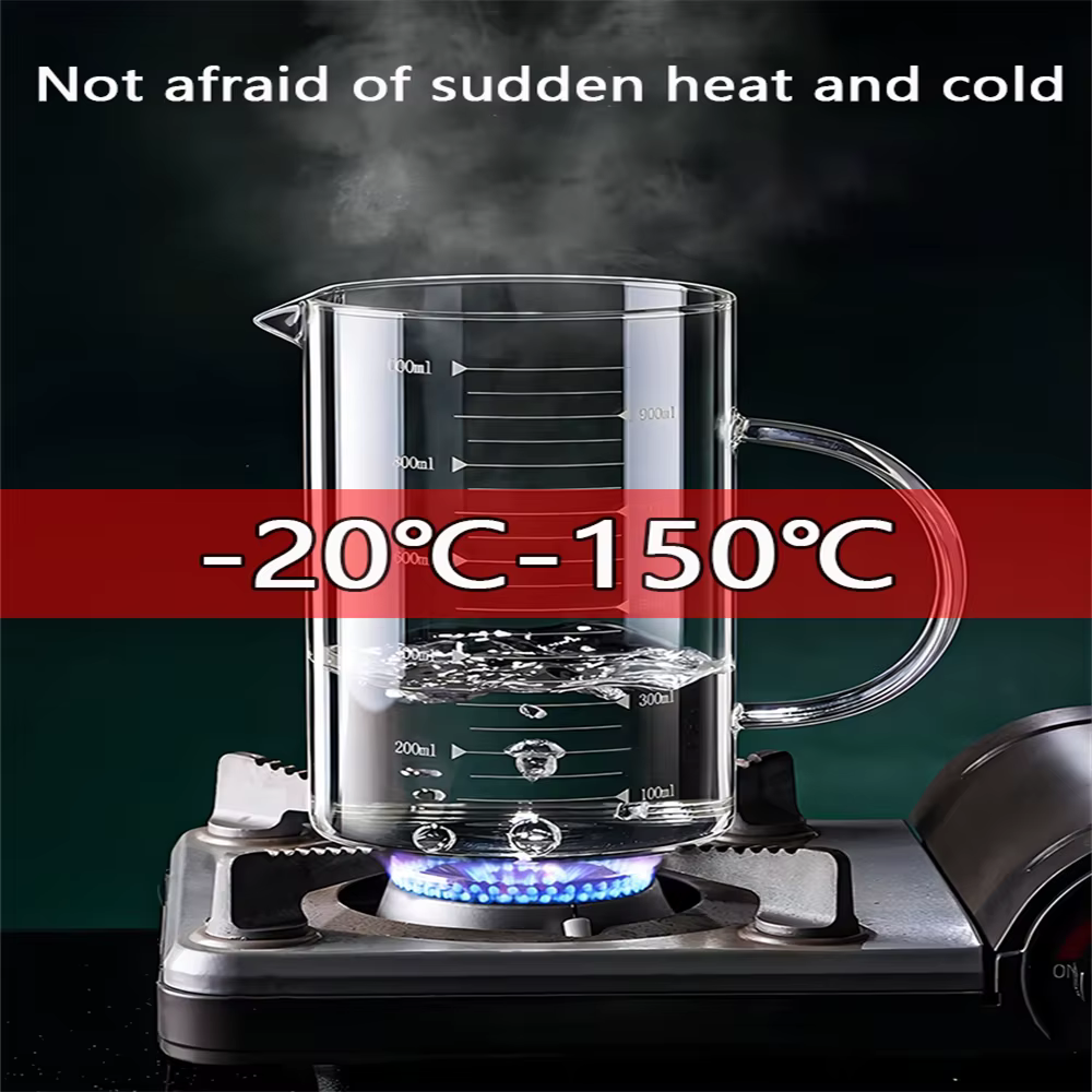 Tasse à mesurer en verre avec poignée