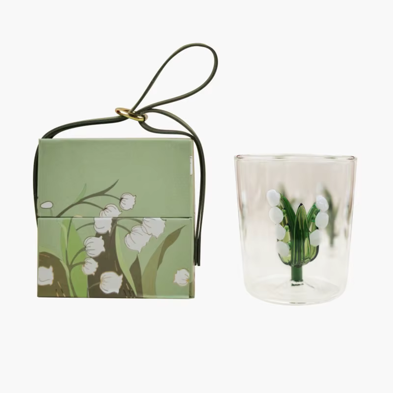 Muguet de mai Cadeau de tasse en verre pour amoureux