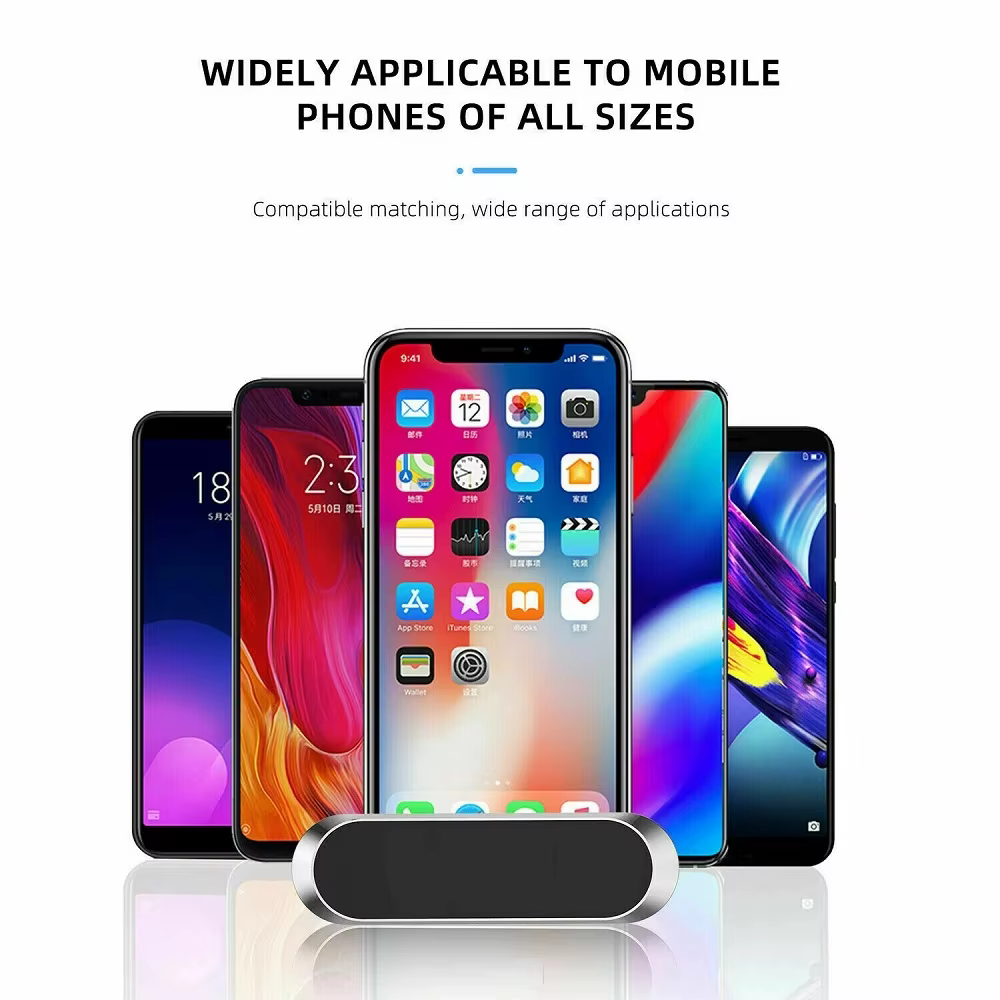 Support magnétique pour téléphone de voiture, rotatif, mini, en forme de bande, support en métal, aimant puissant, support GPS pour voiture pour iPhone 16 Xiaomi Huawei Samsung