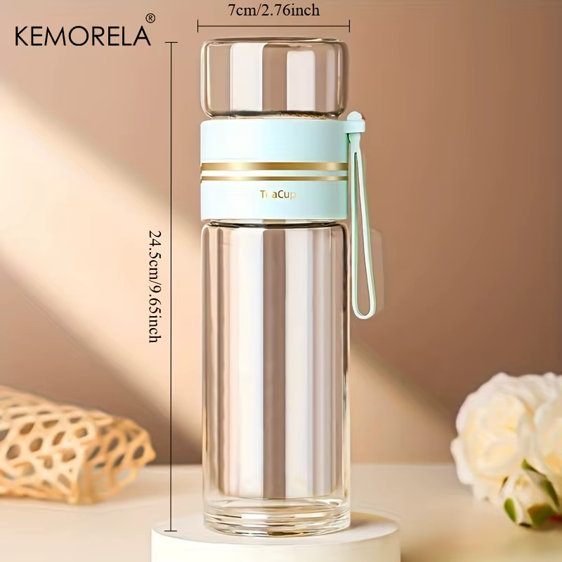 1PCS Tasse à thé portable en verre borosilicate à double paroi de 520 ml avec infuseur