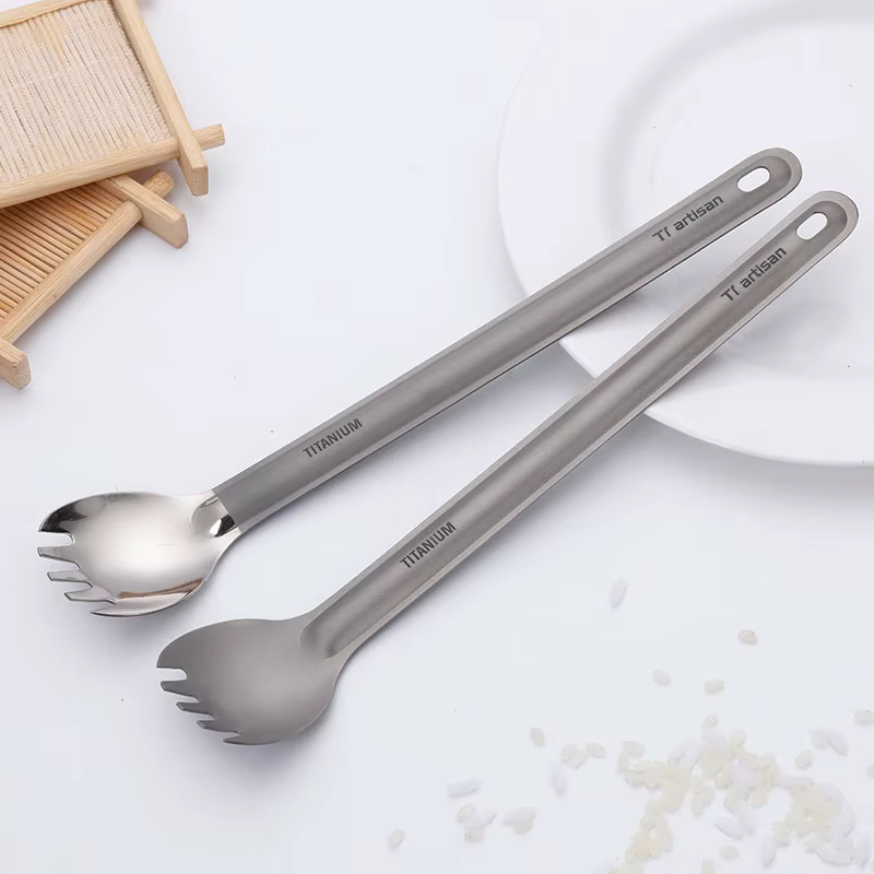 Tiartisan – cuillère Spork à Long manche en titane