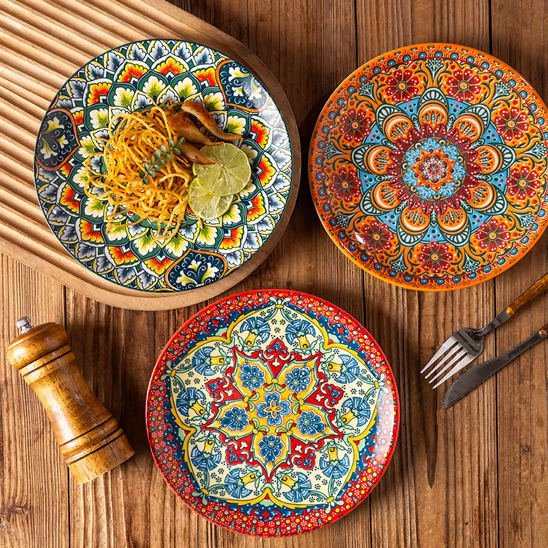 Assiettes en céramique Vintage 8 pouces