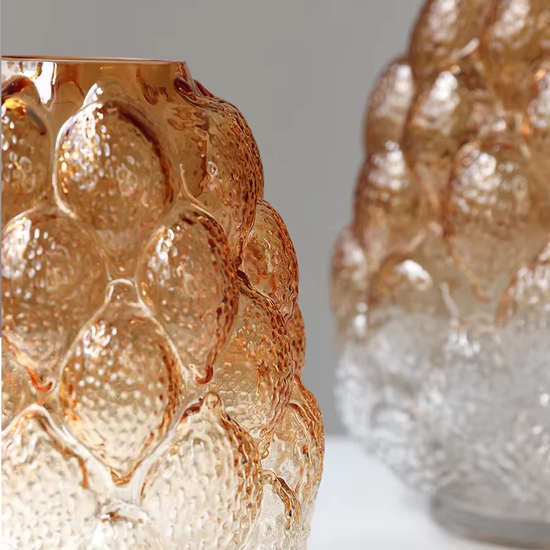 Vase en verre abstrait à motif grainé dégradé, accessoires hydroponiques, terrarium en verre, accessoires de décoration pour la maison