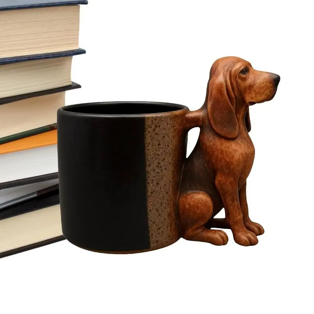 Tasse à café teckel avec poignée