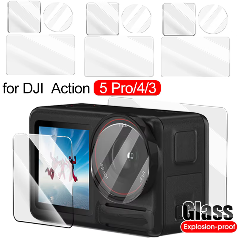 Protecteur d'écran HD en verre trempé pour DJI Osmo Action 5 Pro Action 4 3, Film de protection d'objectif de caméra pour DJI Action 5Pro