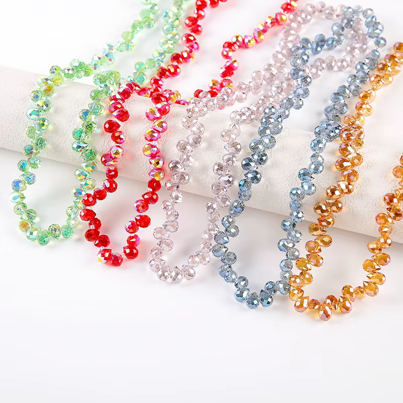 Perles en verre en forme de goutte d'eau scintillantes, motif fraise, trou horizontal, 8 mm, perles en vrac, fournitures pour la fabrication de bijoux DIY