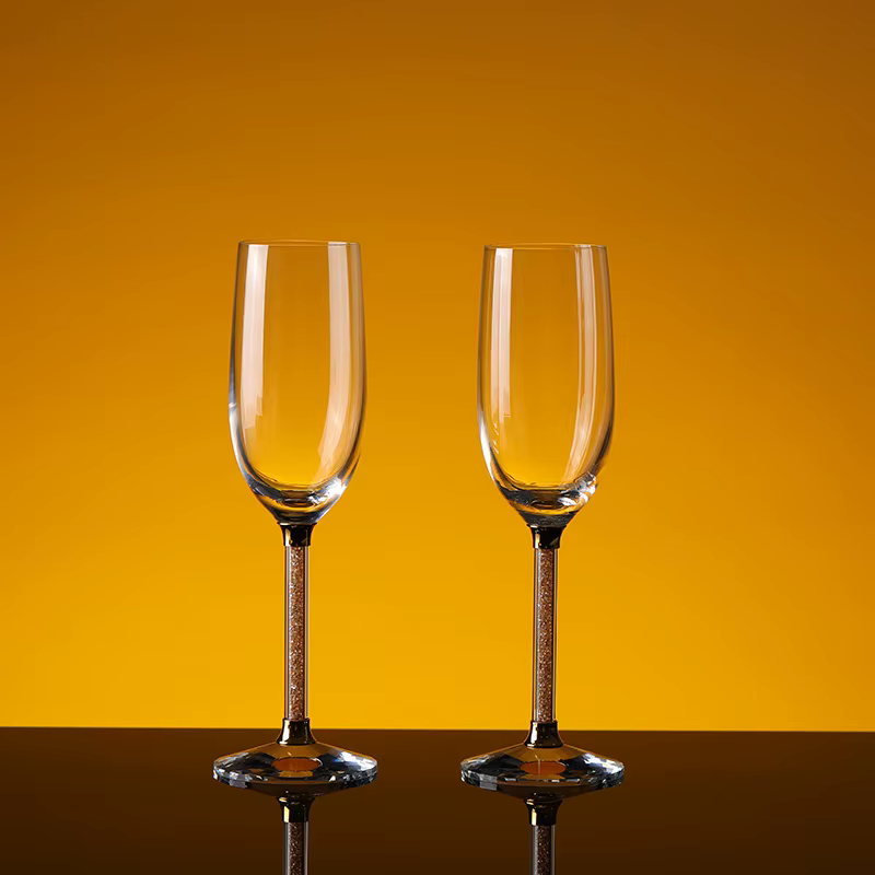 Flûte à Champagne en Clip Soufflé à la Main