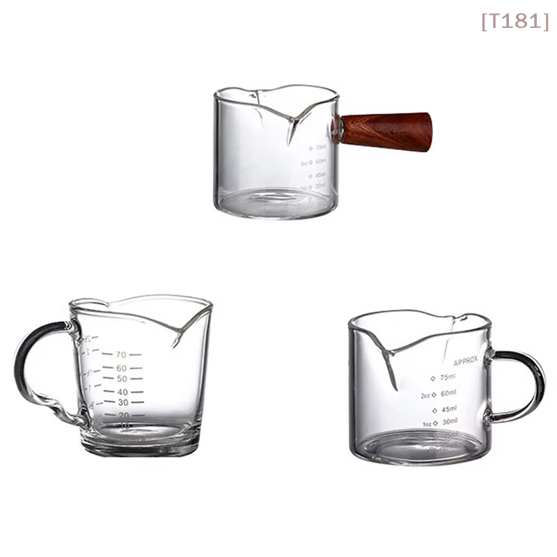 Verre doseur à expresso 70/75 ml avec double bec verseur