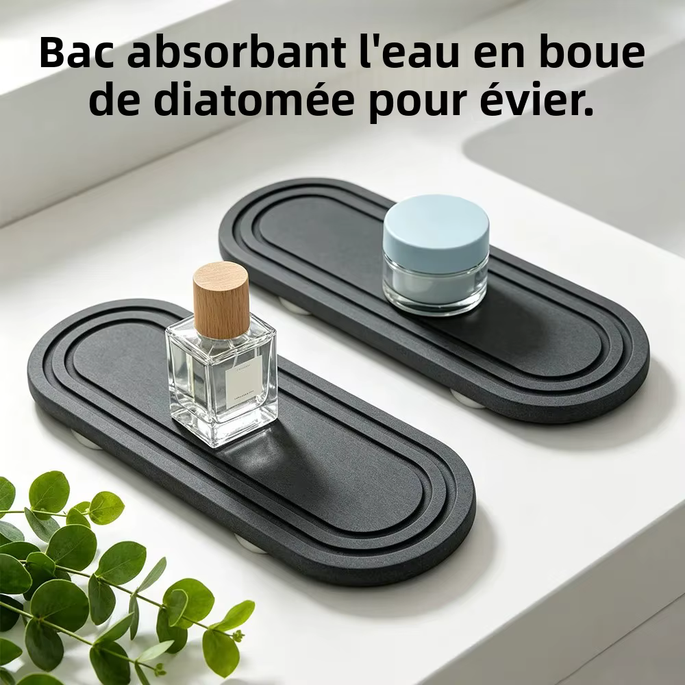 Lot de 2 plateaux de séchage rapide en terre de diatomée