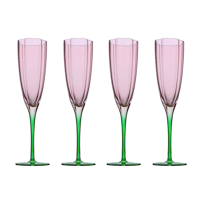 Gobelet à pétales français Vintage rose vert