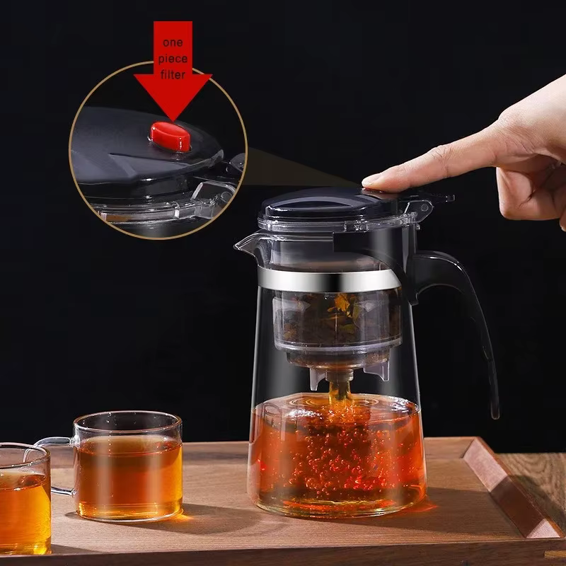 Presse pour filtrer la tasse à thé en verre résistant à la chaleur