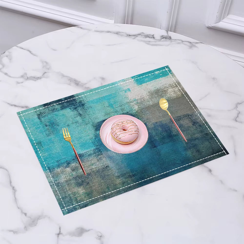 Napperons Teal & Blue en aquarelle