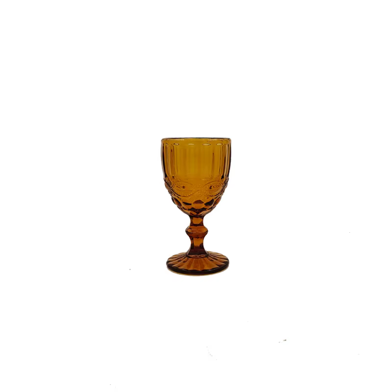 1 pièce 240ml 8oz Vintage en relief couleur unie gobelet ambre vert bleu violet verres à vin