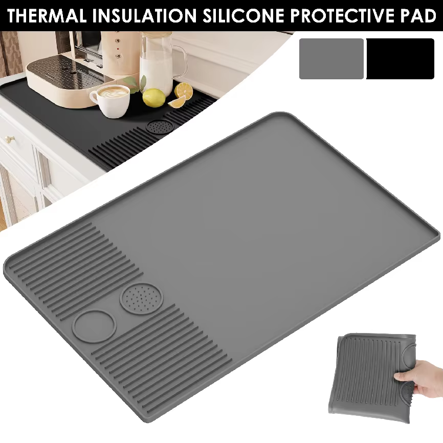 Tapis à café en silicone avec bords surélevés