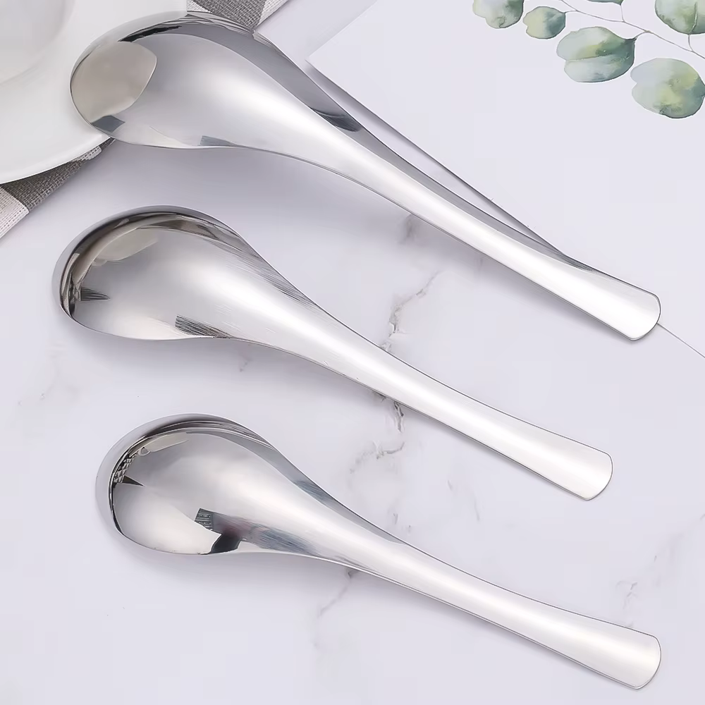 Cuillères à soupe chinoises en acier inoxydable
