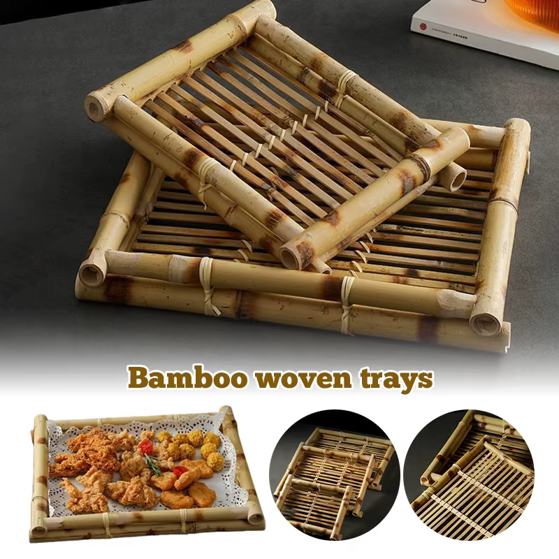 Plateaux tissés en bambou
