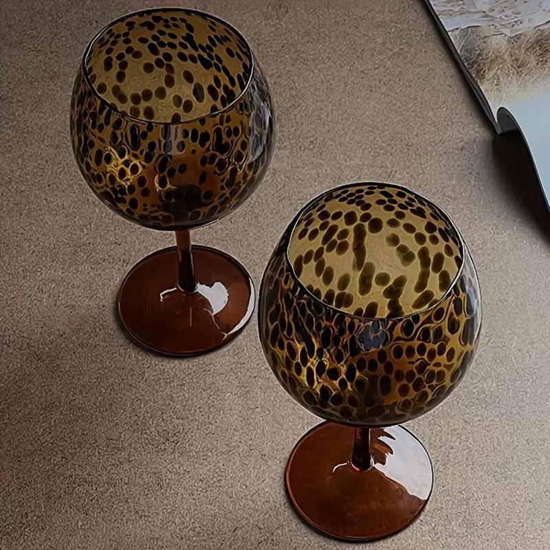 Verres à vin léopard Vintage