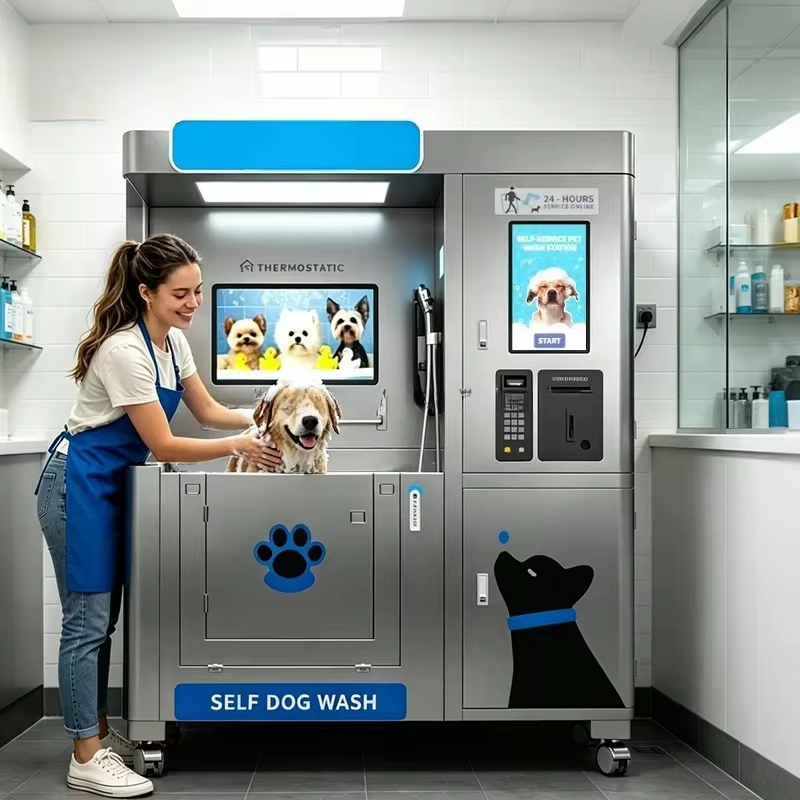 Machine de lavage automatique pour chiens en libre-service, station de toilettage et de bain pour entreprises, machine de spa pour animaux de compagnie personnalisable