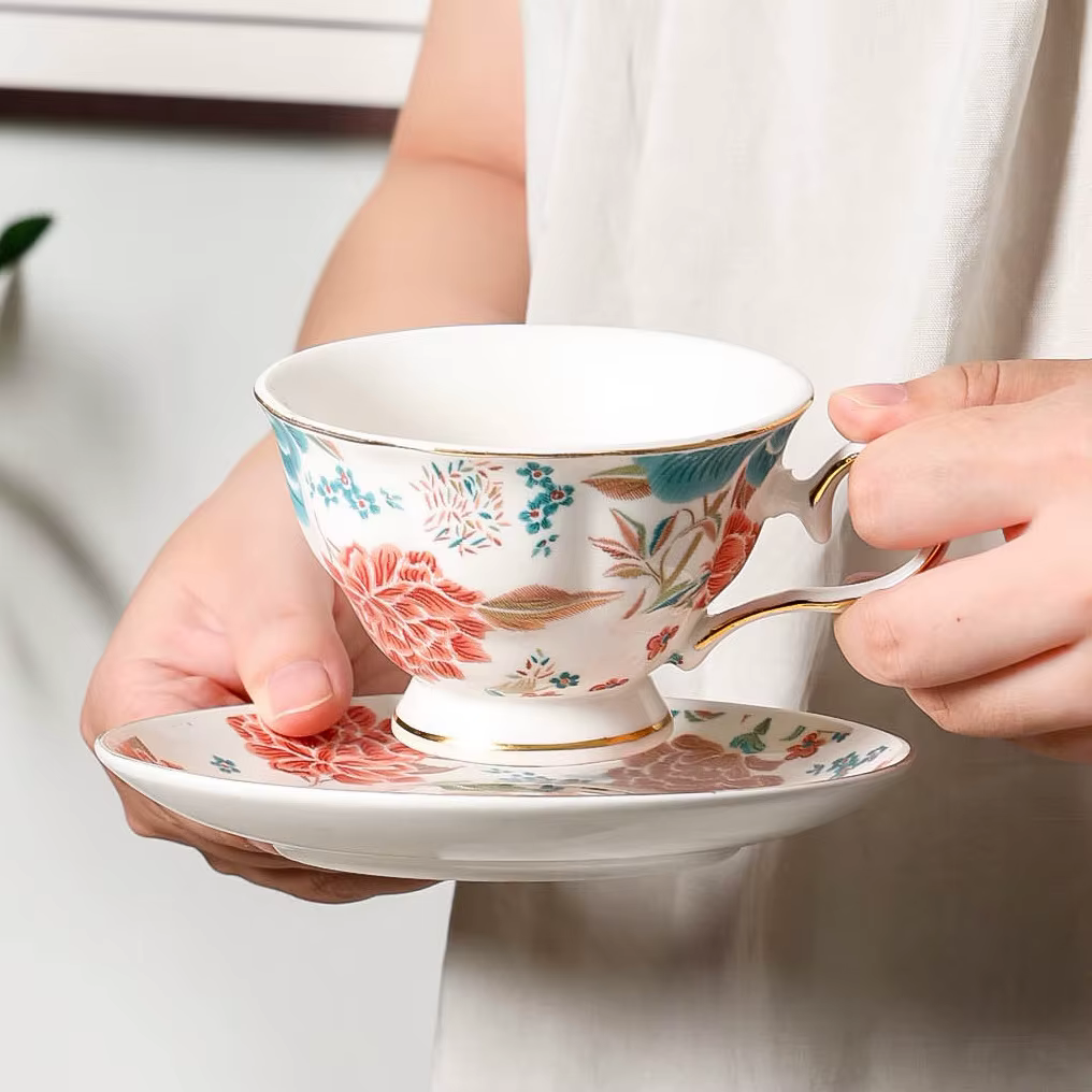 Tasses à café florales chinoises