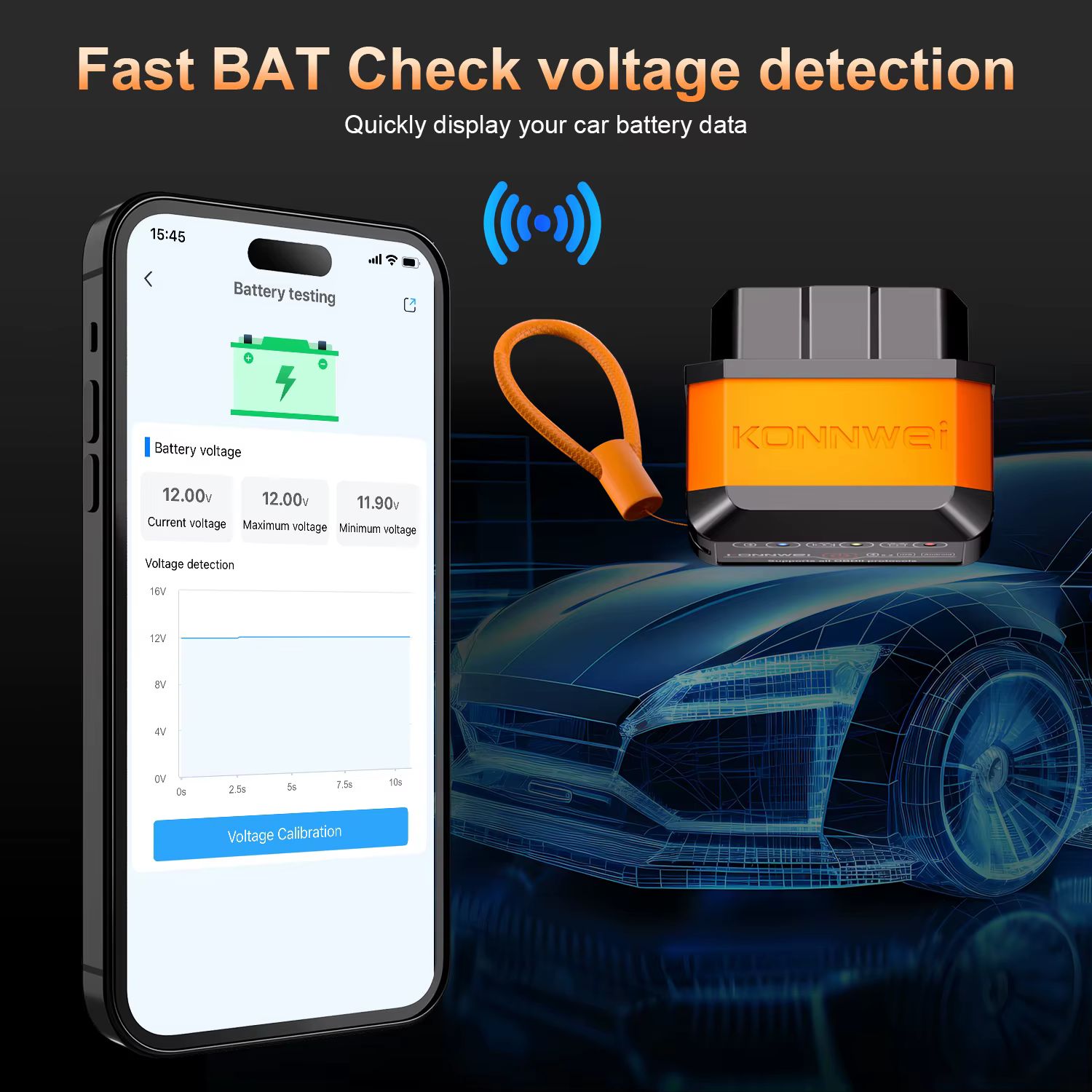 KONNWEI outil de Diagnostic de défauts de voiture OBD2 connexion Bluetooth contrôle par application MAXOBD numérisation Codes d'erreur clairs outil de numérisation OBD2 de voiture