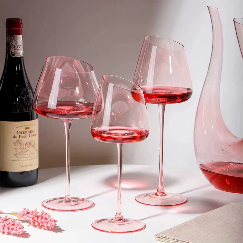 Ensemble de Verres à Vin Rouge Flamand Rose Français