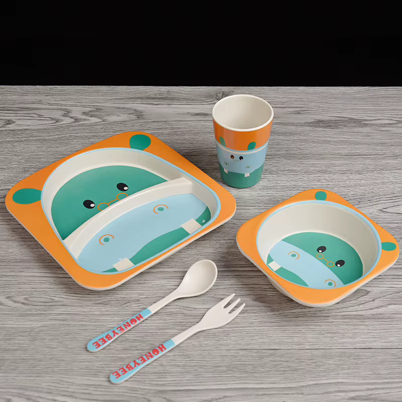 Ensemble de vaisselle pour enfants en fibre de bambou