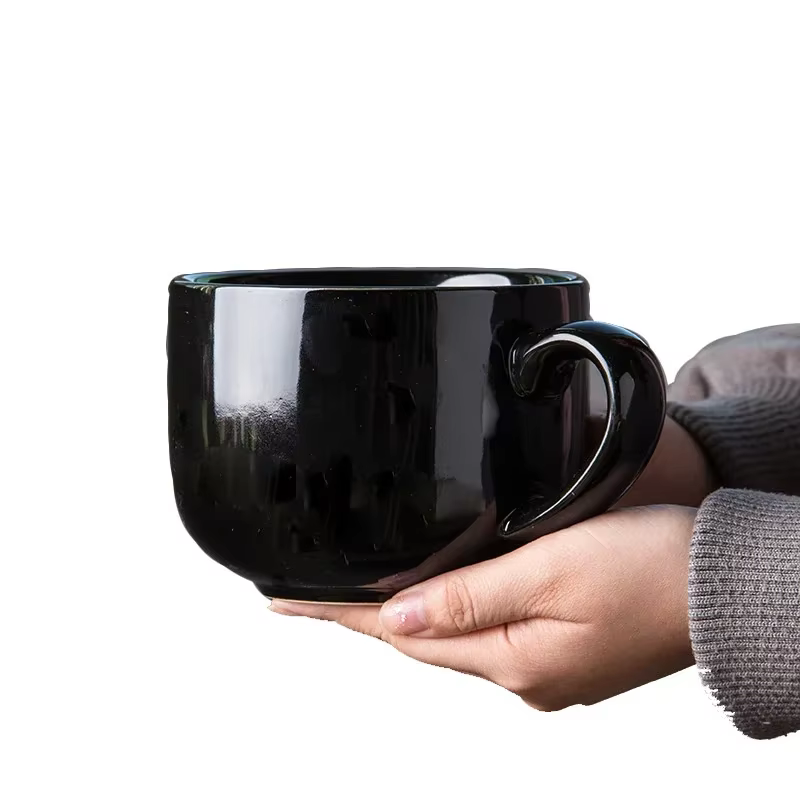Tasse à café en céramique de grande capacité avec cuillère