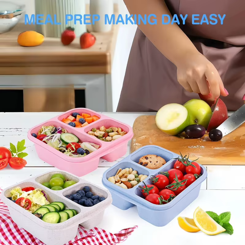 Boîte à déjeuner Bento pour enfant avec couvercles et fourchettes