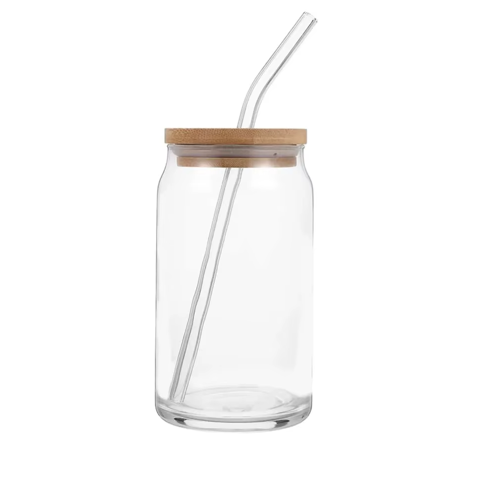 1 Pcs Disponible Mason Bocaux Café Tasse avec Pailles Couvercles Glacé