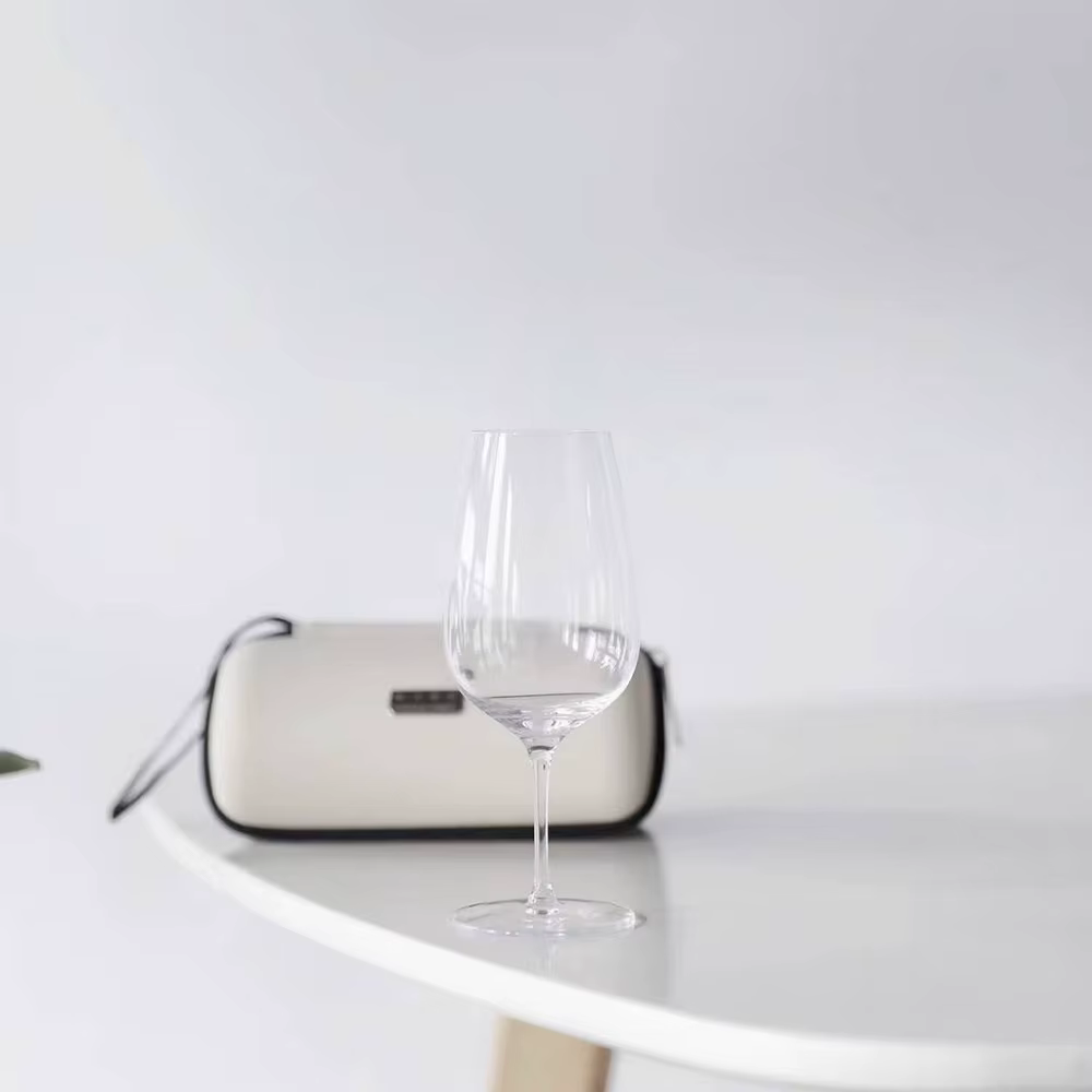 Tasses en cristal pour camping, randonnée, lunettes de voyage avec sac