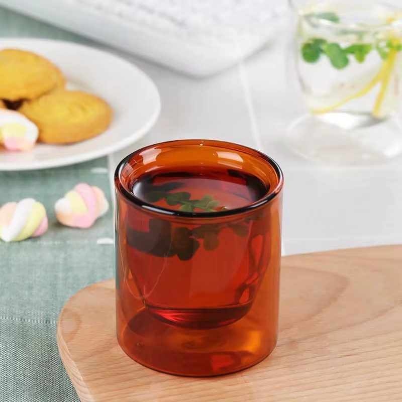 Tasse en verre à Double paroi en forme d'œuf de 250ml