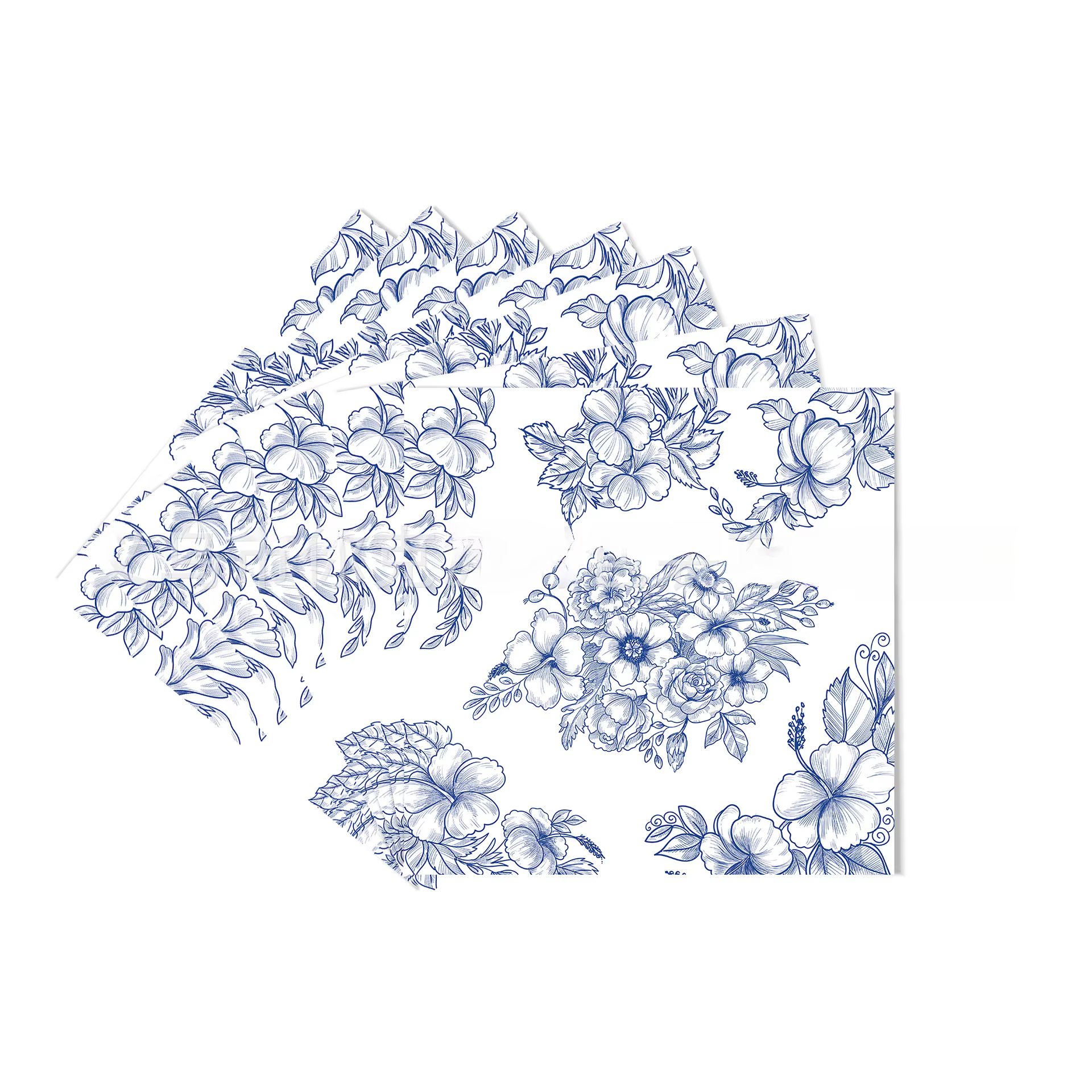 Ensemble de vaisselle de fête en porcelaine blanche et bleue minimaliste de Style chinois