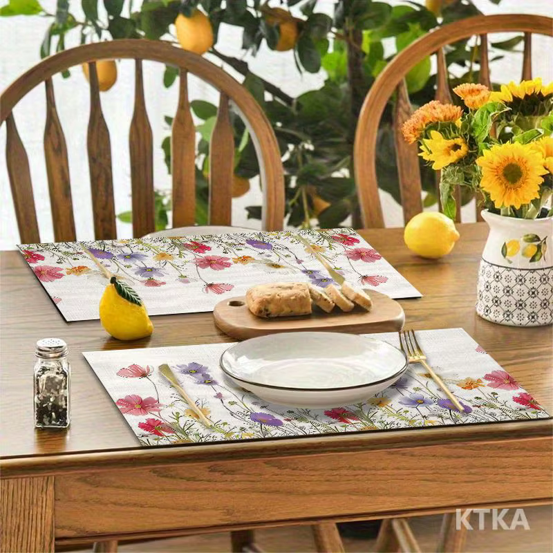 4 pièces, petits sets de table floraux de style Ins