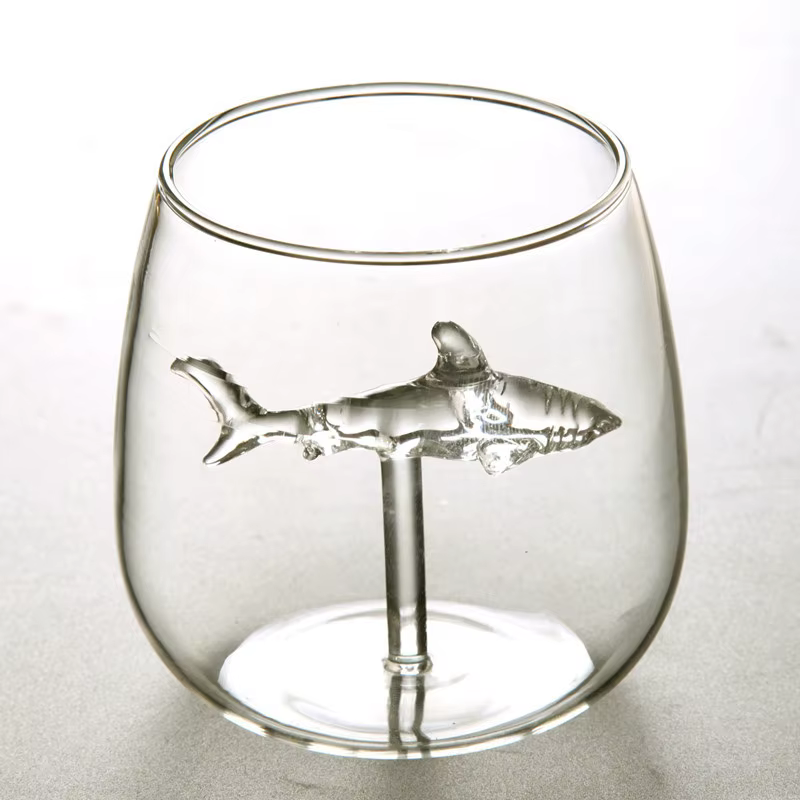 Carafe à verres à vin requin Kawaii