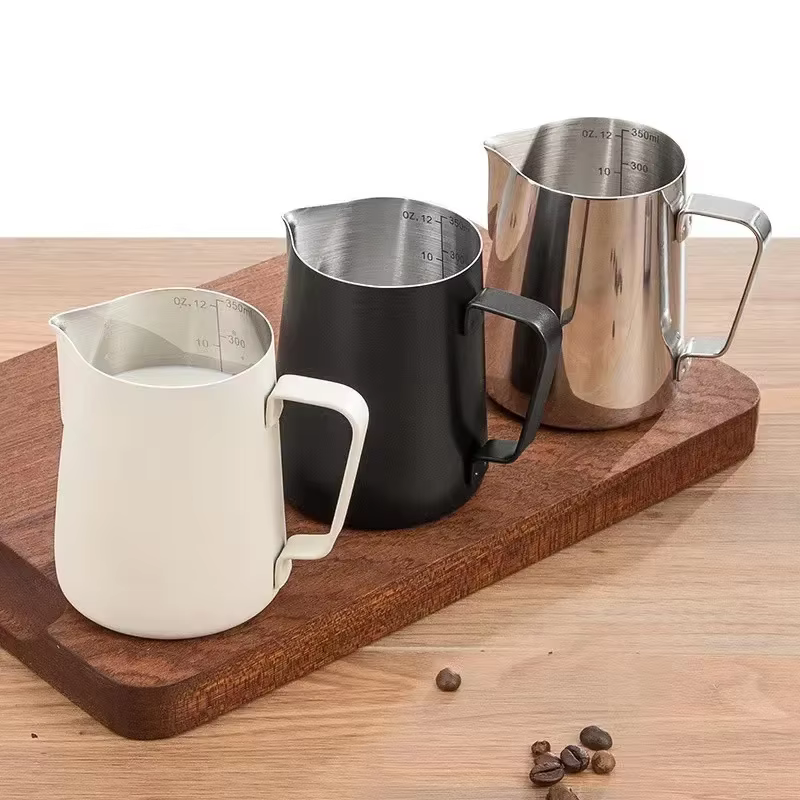 Pichet à mousse de lait et de café, 150/350ML, en acier inoxydable 304, échelle précise, haute qualité, Latte Barista, outil de café professionnel