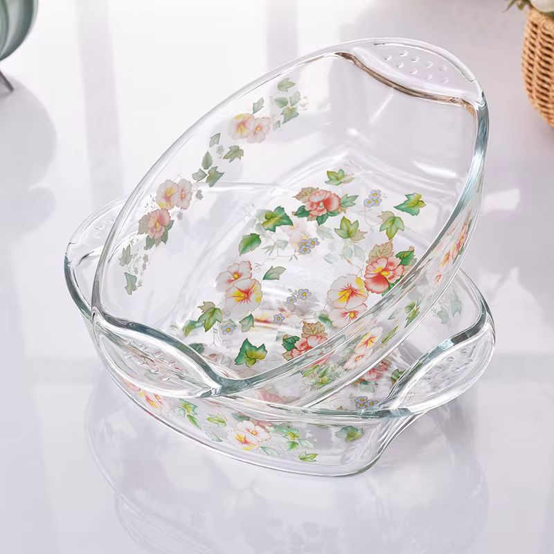 Plats en verre rectangulaire pastorale