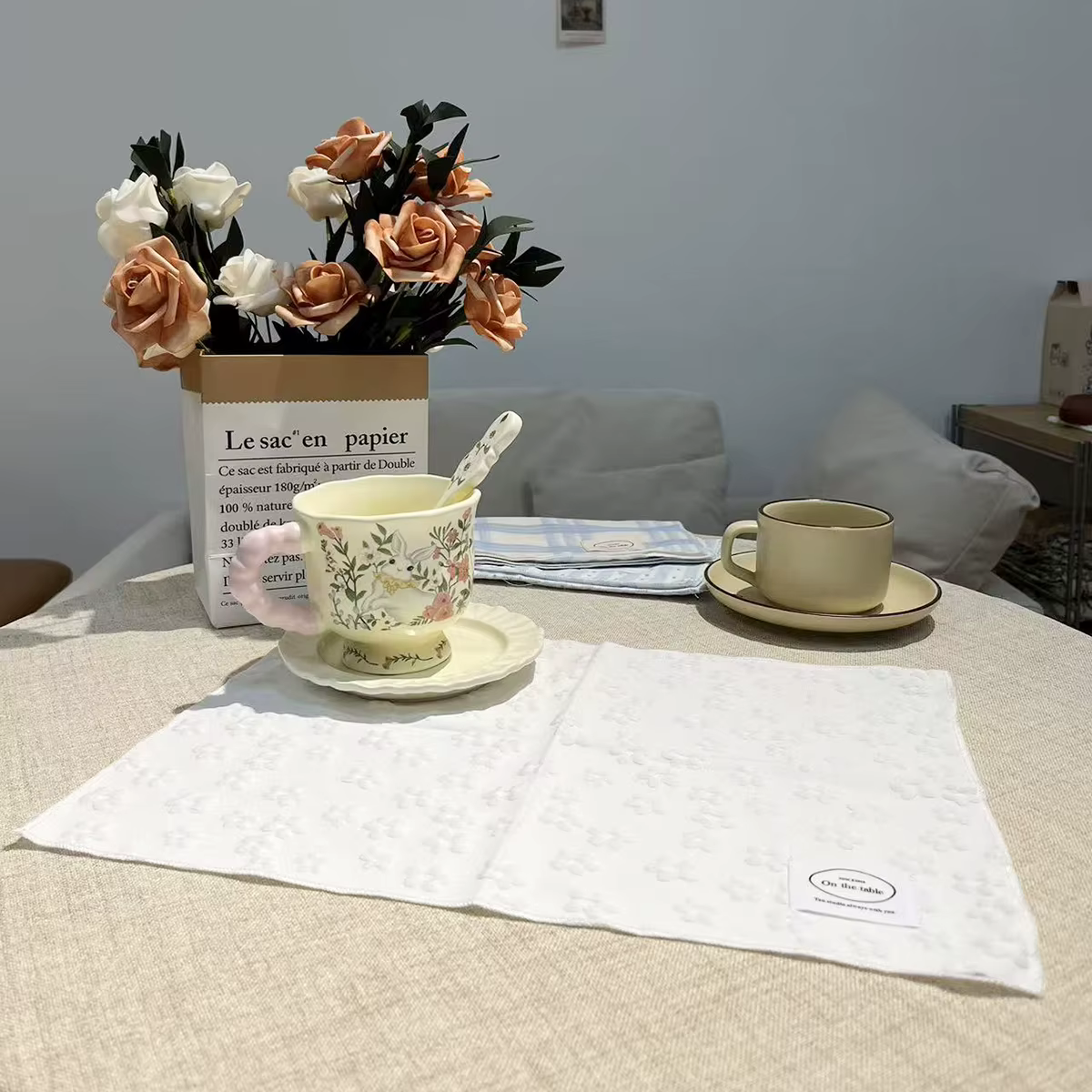 Napperon blanc tapis de Table isolation thermique pour cuisine napperons de salle à manger